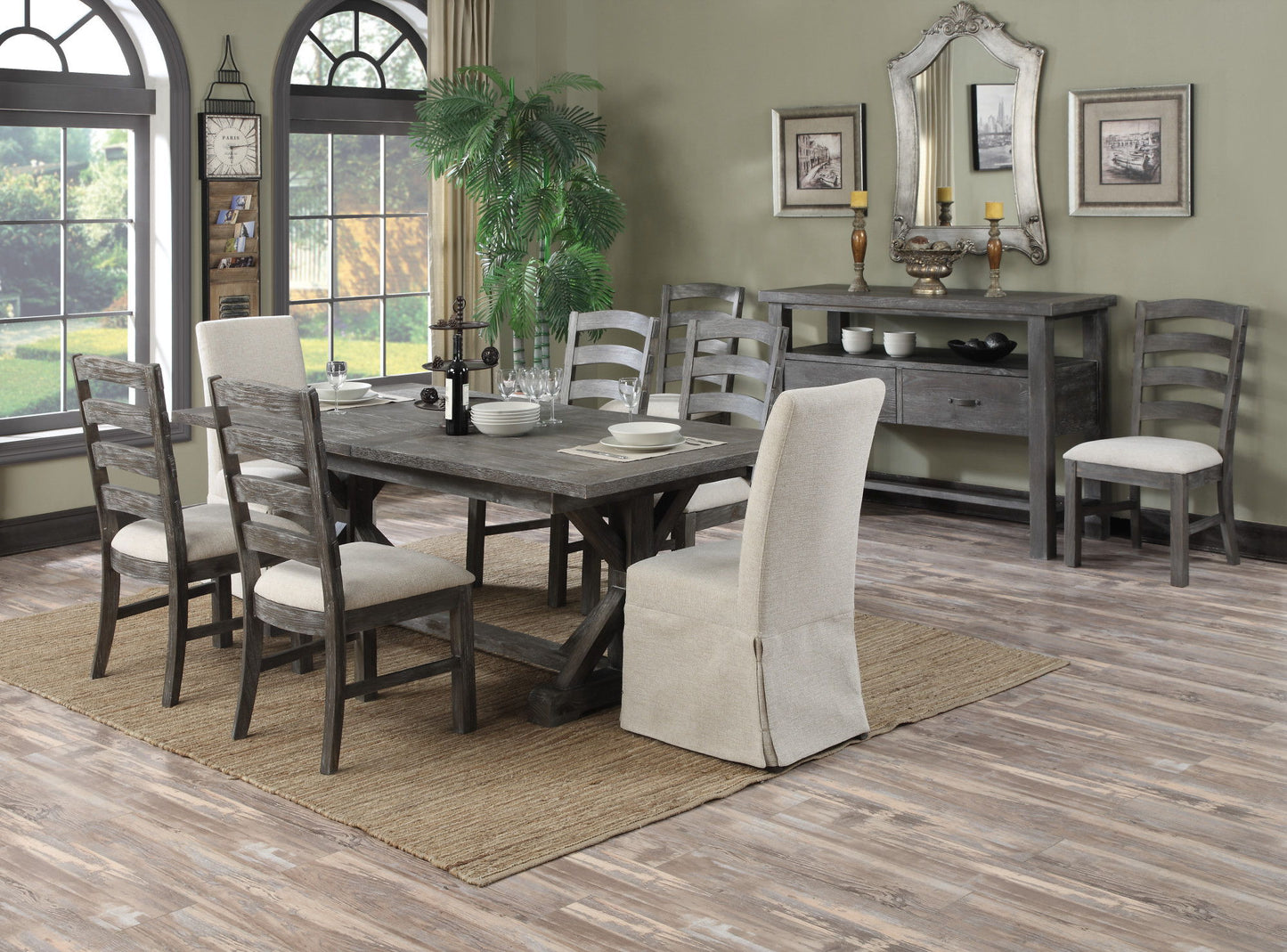 Dining Table With Butterfly Leaf - Gray