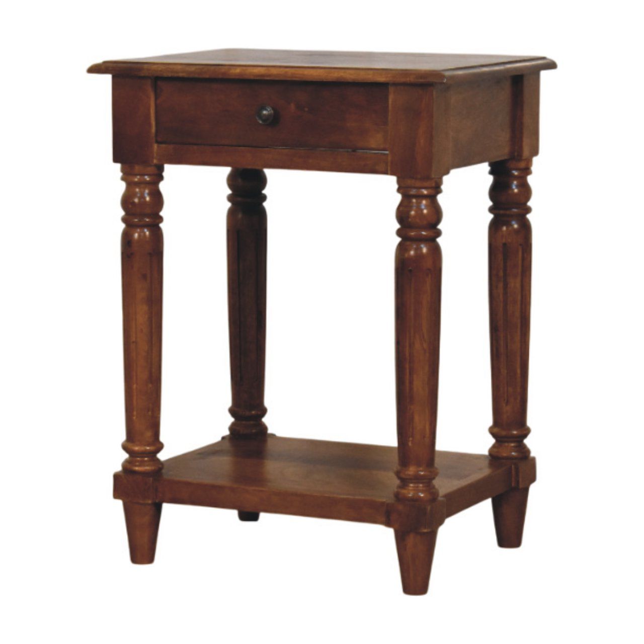 Turned Legs Drawer Table