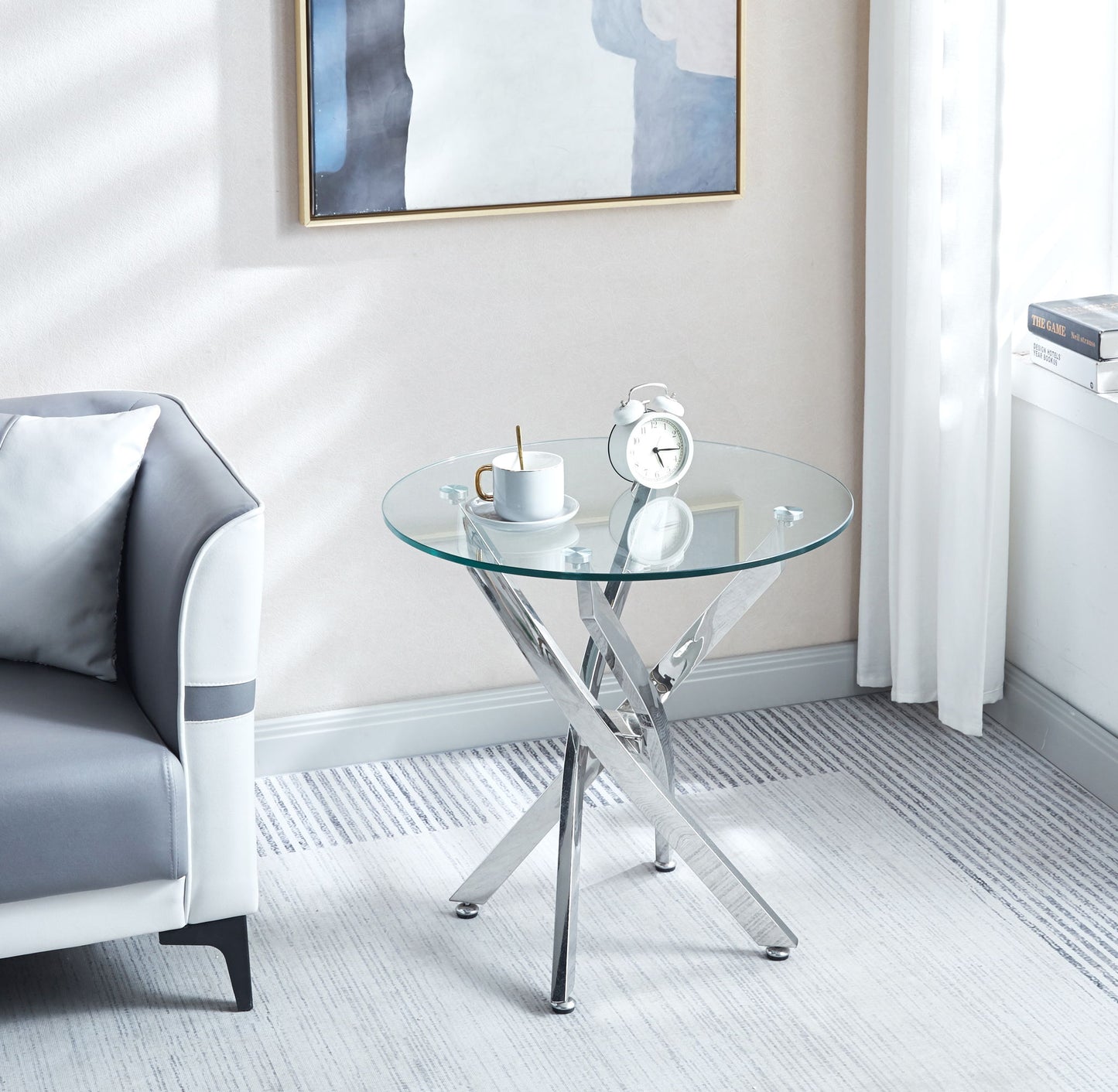 Modern Round Tempered Glass Table With Legs