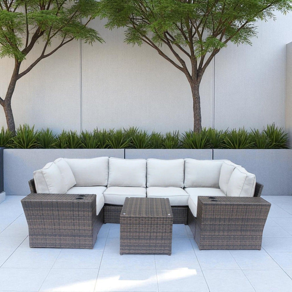 4 Person Patio Set With Cushions - Espresso