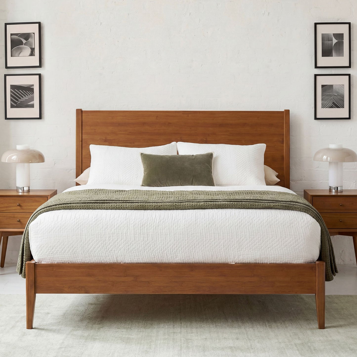 Modern Sled Platform Bed Frame With Slats