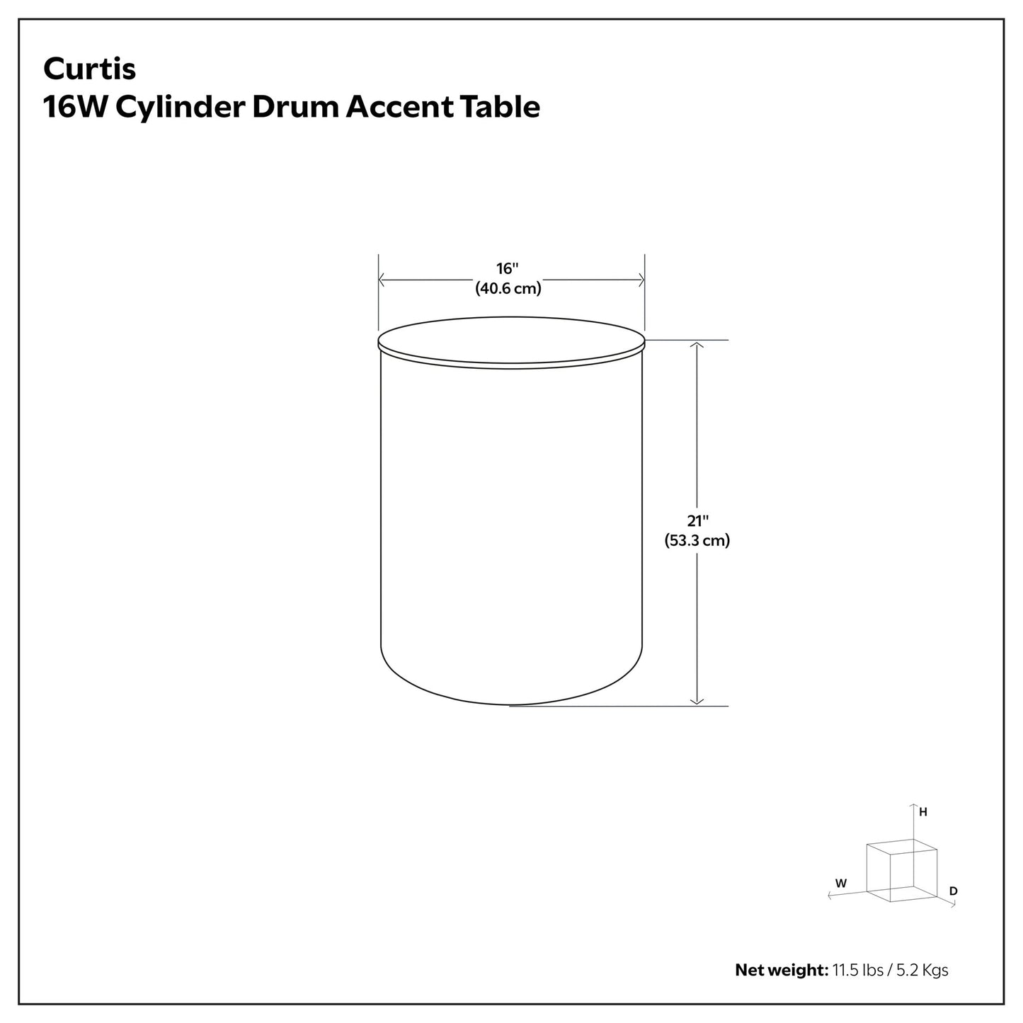 Curtis - Ombre Metal Cylinder Accent Table
