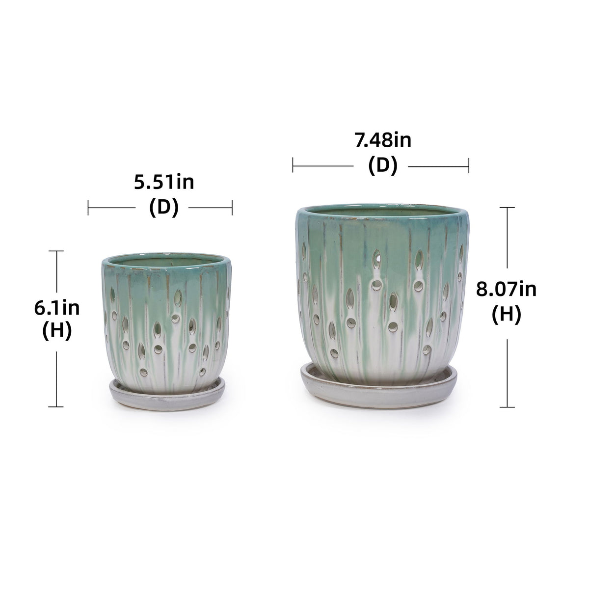 Flowerpot With Drainage Hole (Set of 2)
