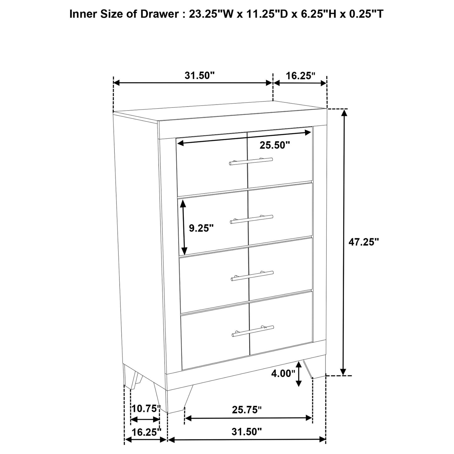 Strout - 4 Drawer Chest - Cream