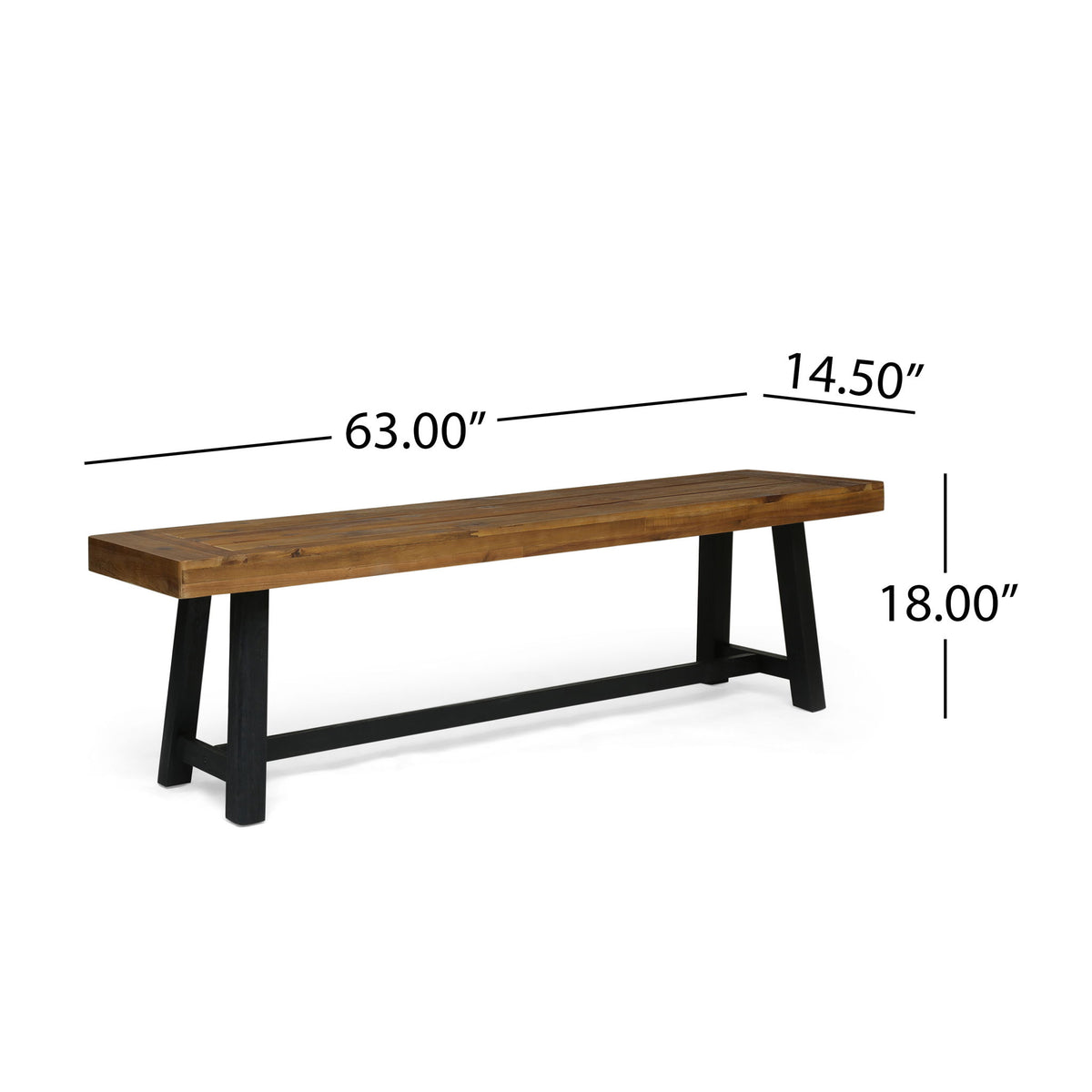 Cloud - Outdoor Bench With Acacia Wood Frame And Slat Panel Design