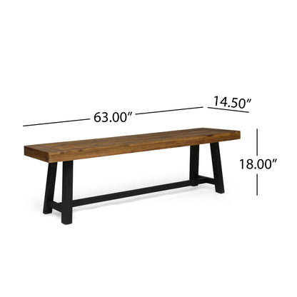 Cloud - Outdoor Bench With Acacia Wood Frame And Slat Panel Design