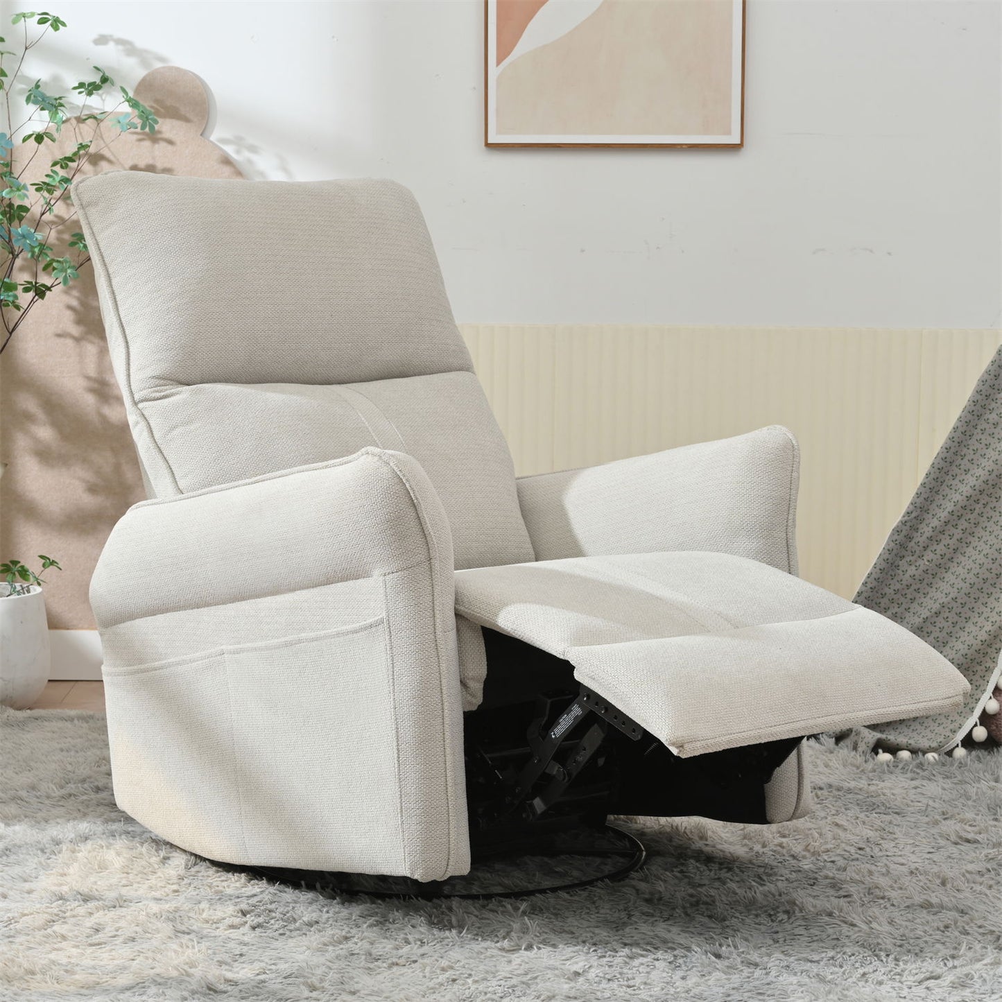270° Power Swivel Rocker Glider Recliner Chair With USB Ports