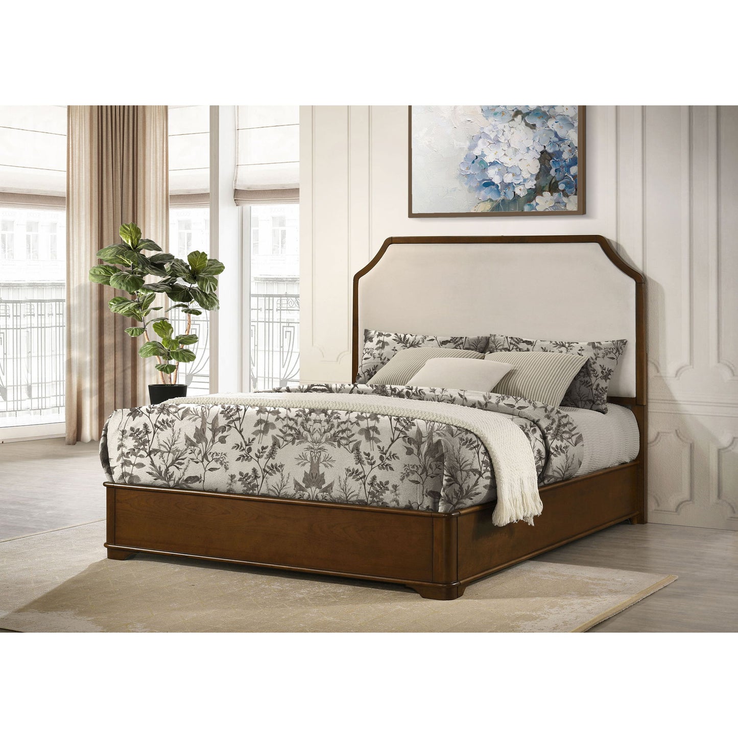 Leonide - Panel Bed With Upholstered Headboard