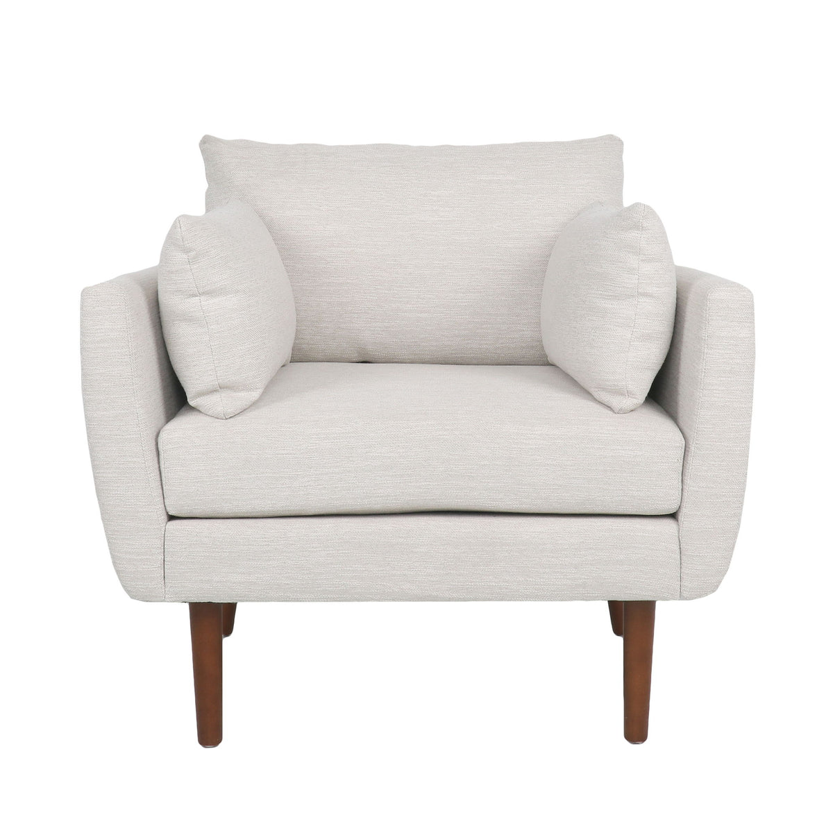 Luminate - Upholstered Fabric Club Chair With Tapered Legs And 2 Accent Pillows