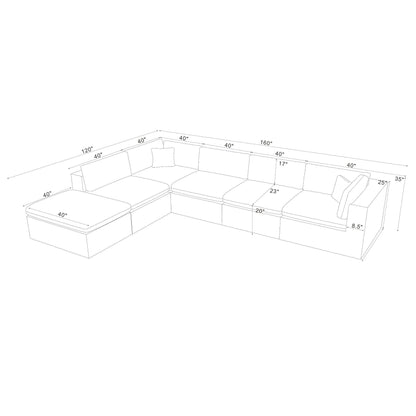 Custom Configuration Modular Sectional With Toss Pillows