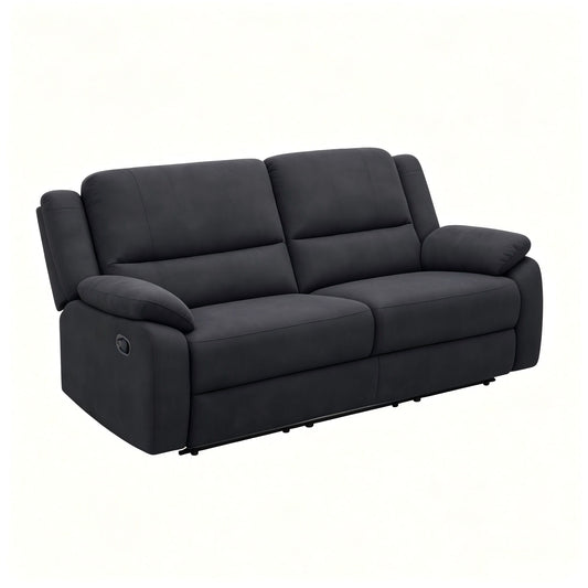 Modern 2 Seat Reclining Loveseat With Manual Recline And Footrest