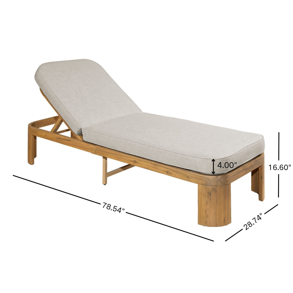 Outdoor Chaise Lounge Set With Side Table, 5 Position Adjustable Patio Recliner