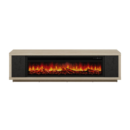 Fireplace TV Stand - Beige / Black