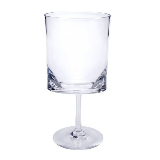 Halo - Leadingware Oval Plastic Wine Glasses (Set of 4) Unbreakable Bpa Free Acrylic, 12Oz - Clear