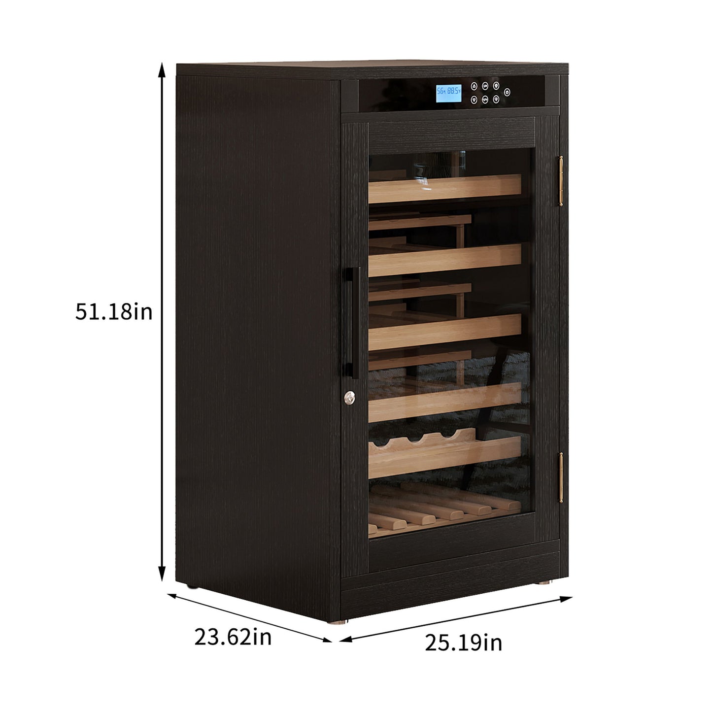 LED Touch Screen Grape Wine Cooler - Black