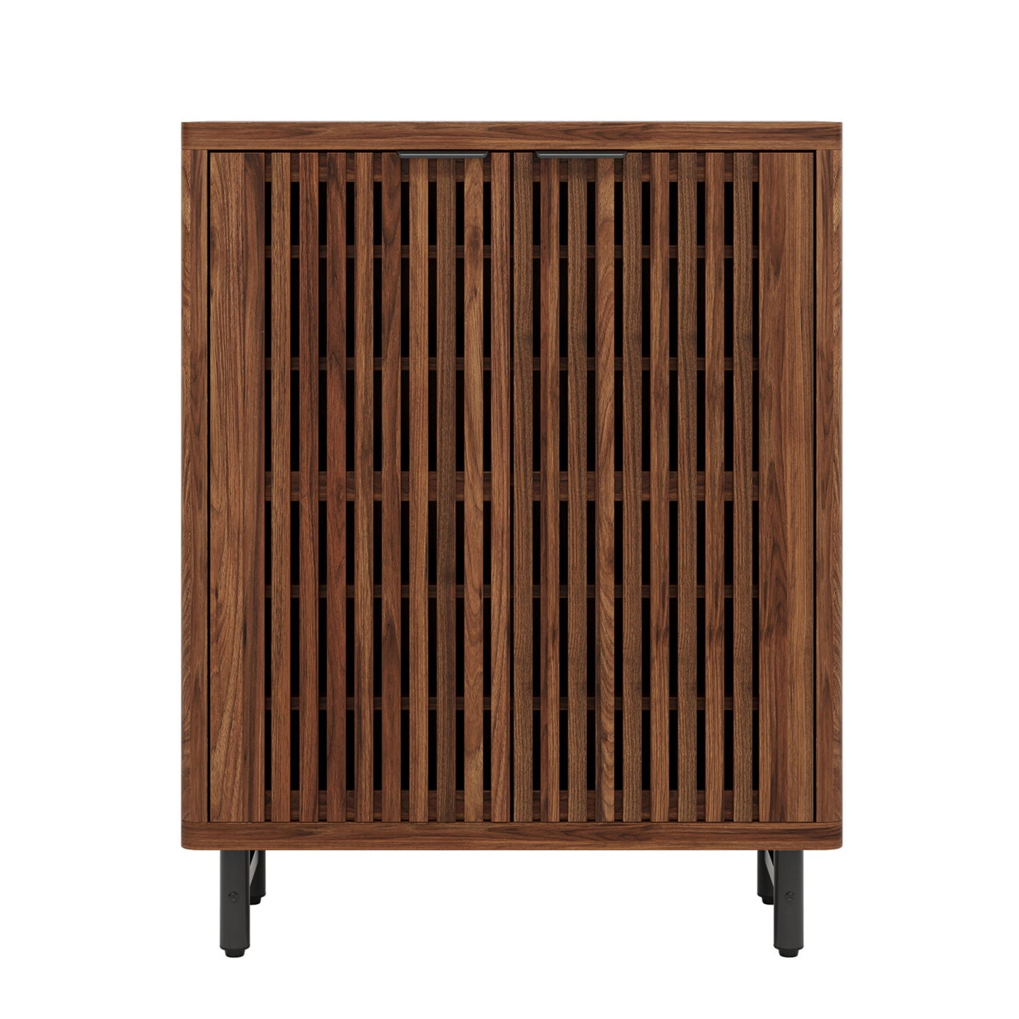 6 Tier Shoe Cabinet With Louvered Doors