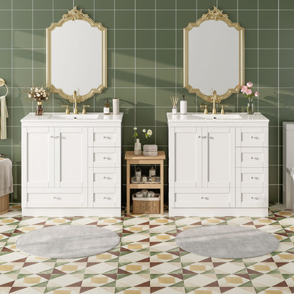 Shaker Free Standing Bathroom Vanity Cabinet & Sink, Soft Close Drawers, Soft Close Doors
