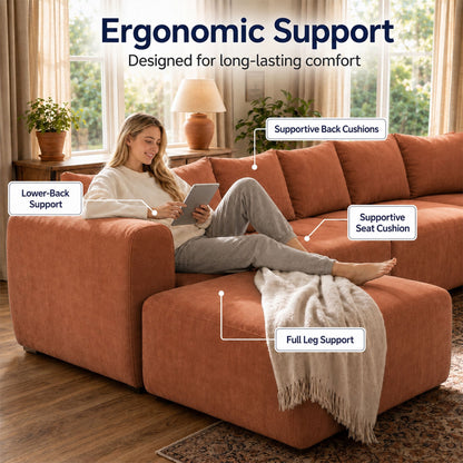 8 Seater U-Shaped Couch With Ottoman