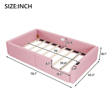 Platform Bed With Guardrail And Charging Station
