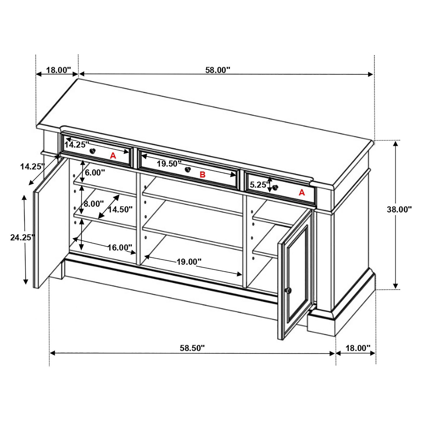 Larchmont - 3 Drawer - Dark Brown
