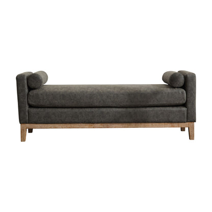 Upholstered End Of Bed Bench With Arms & 2 Bolsters For Bedroom