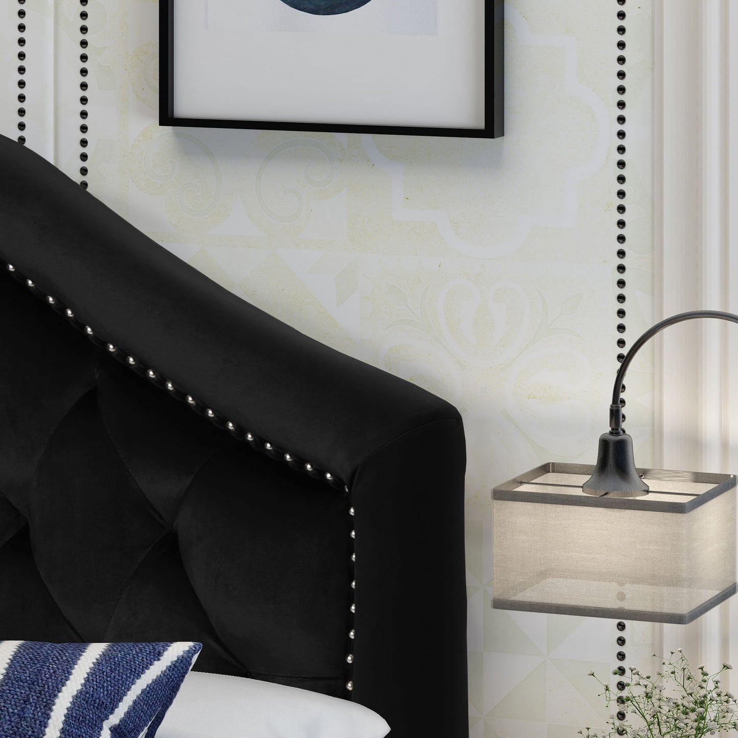 Kaarina - Contemporary Tufted Fabric Headboard