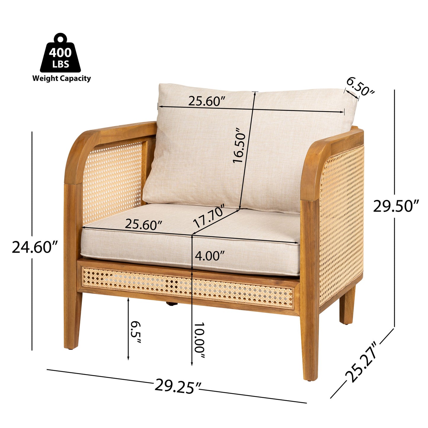 Kirkby - Bohemian Outdoor Patio Cushioned Arm Chair
