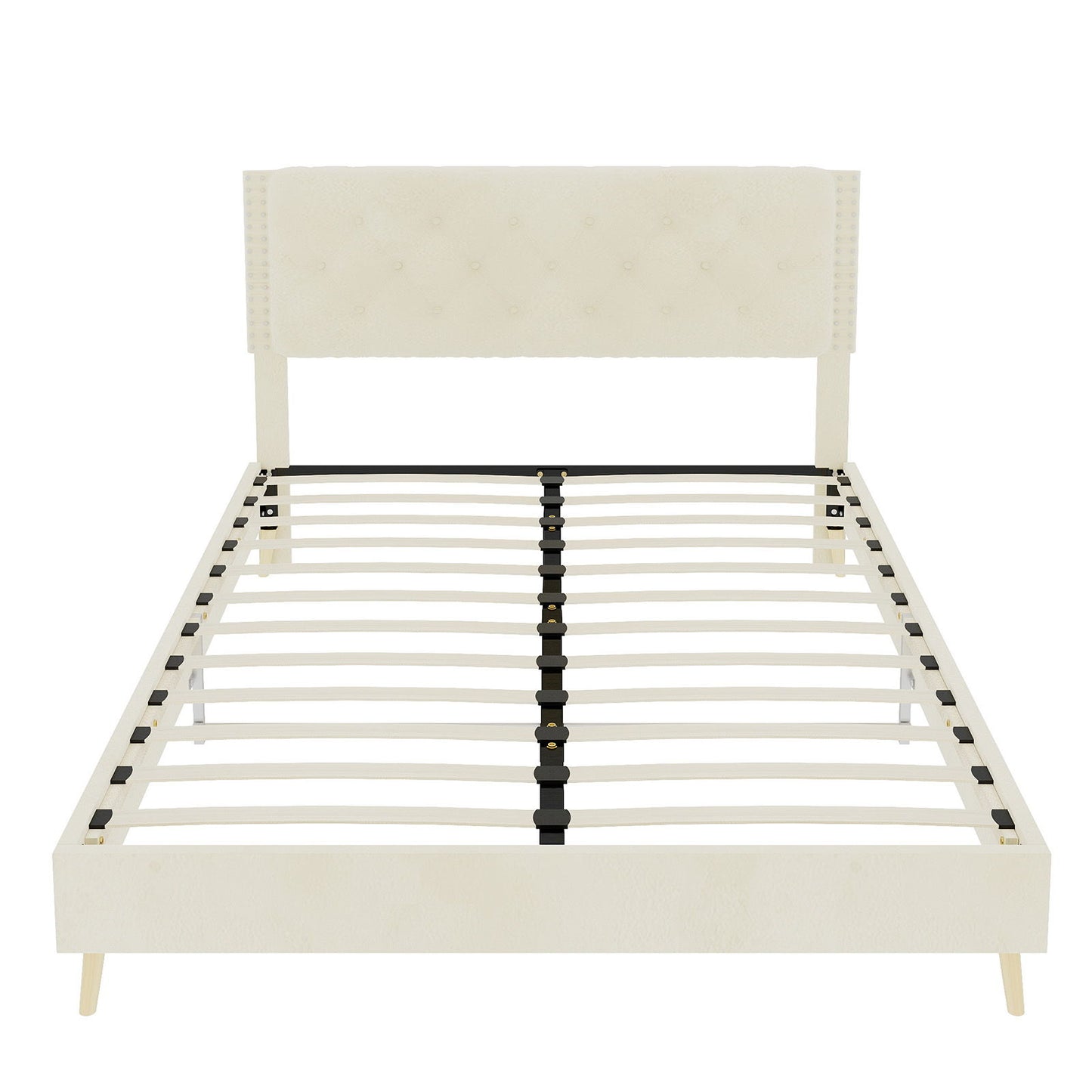 Upholstered Bed With Tufted Headboard