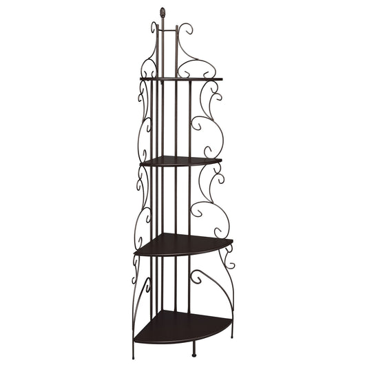 4 Shelf Corner Bookcase - Cappuccino