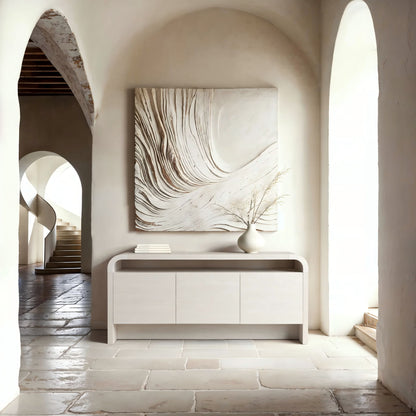 Arlo - Waterfall Sideboard Cabinet With Open Shelf And Hidden Storage