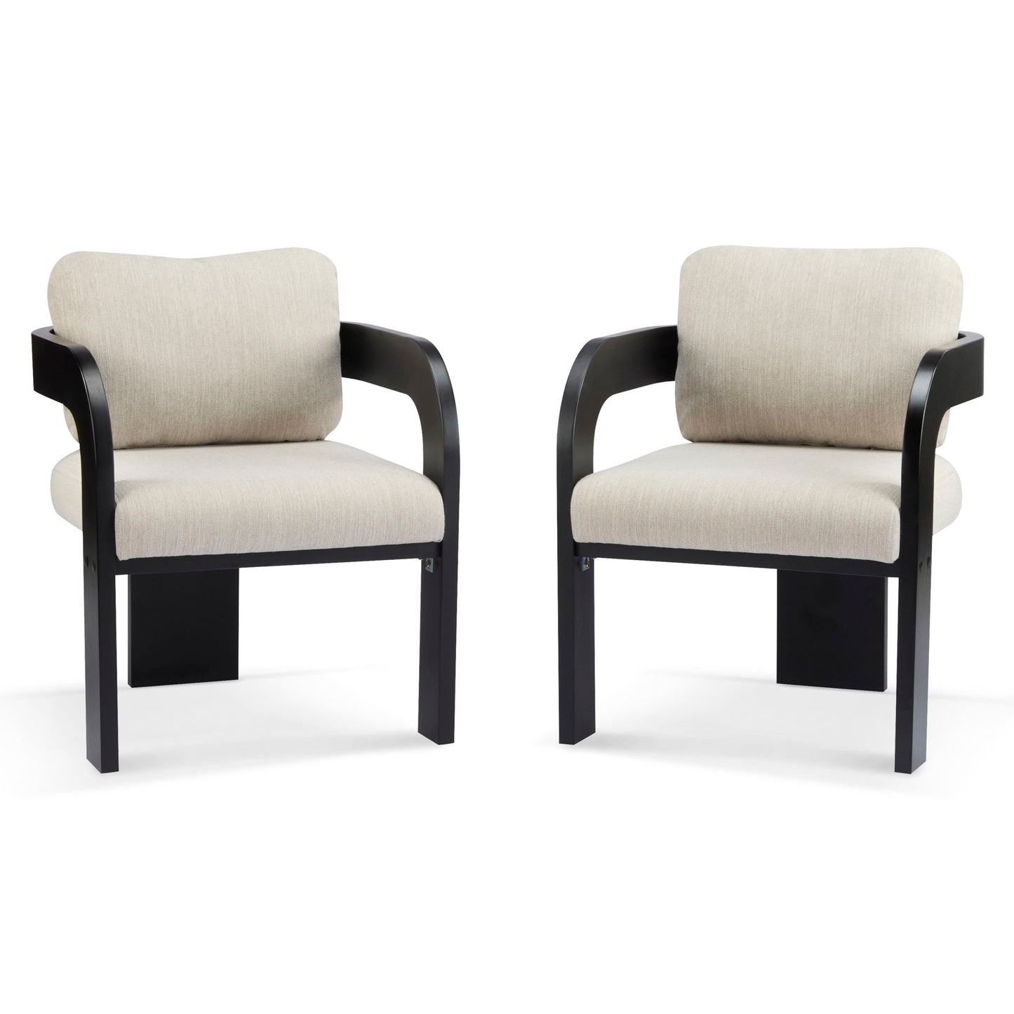 Dining Chairs & Pillow Back (Set of 2) - Beige / Black