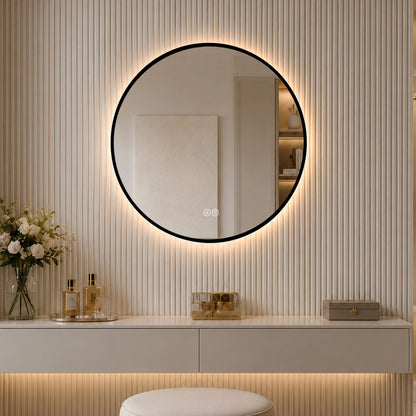 Round Framed Dimmable ED Bathroom Mirror With Anti Fog