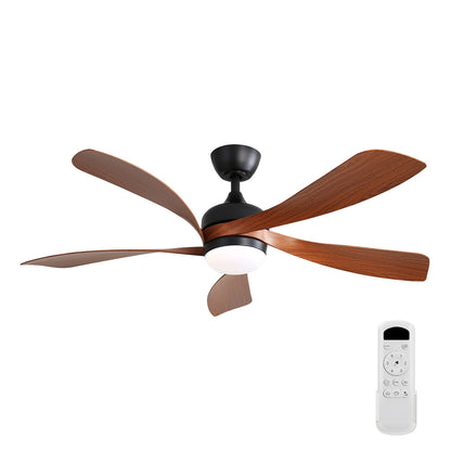 52" Indoor Ceiling Fan With 3 Color Dimmable LED Light Blades, Reversible DC Motor, Remote Control