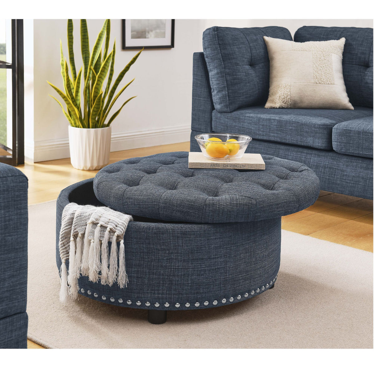 Tufted Storage Ottoman With Upholstery