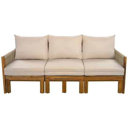 Outdoor Daybed, Patio Sofa Bed, 3 Seat Convertible Sunbed