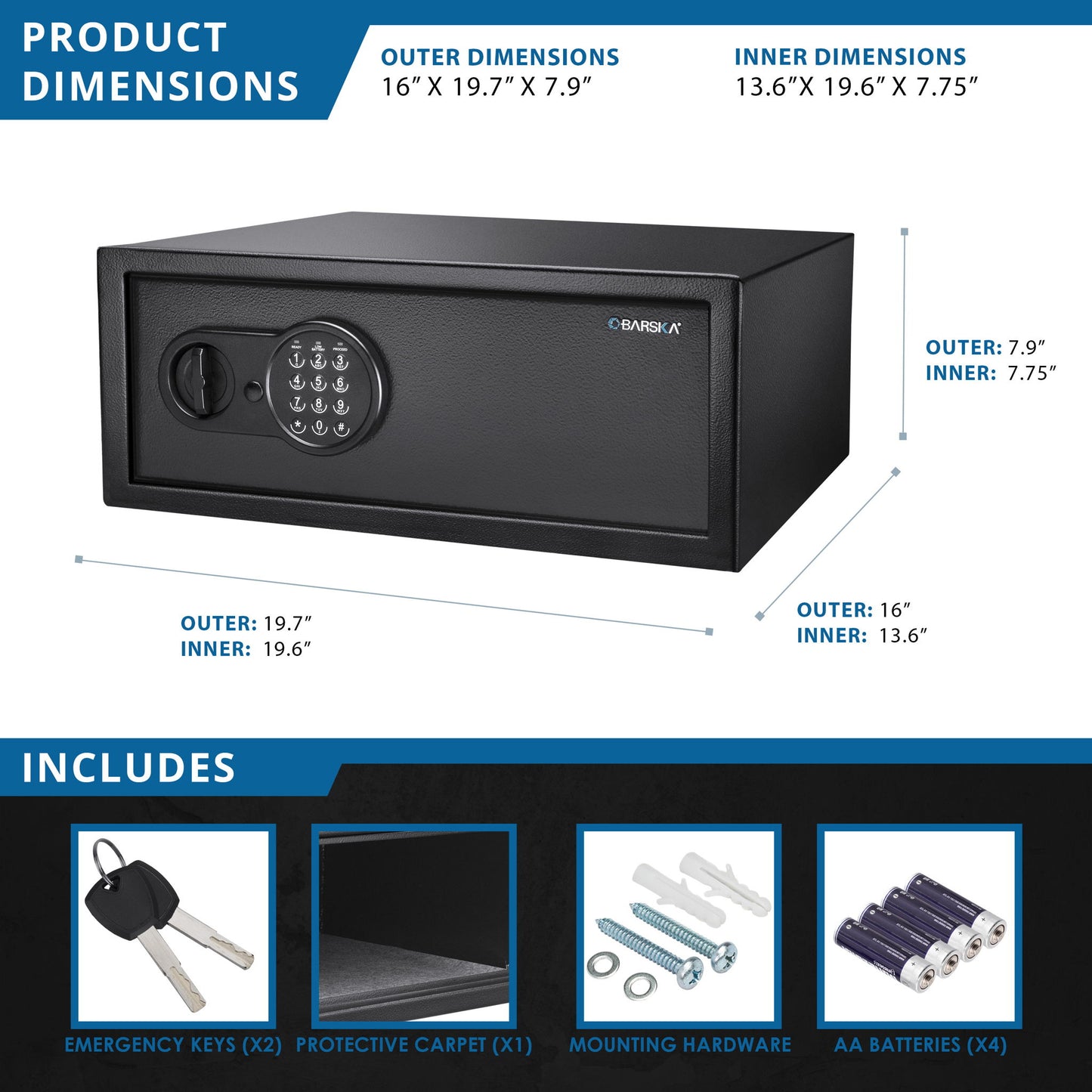 1 2 Cu Ft Digital Keypad Security Safe - Black