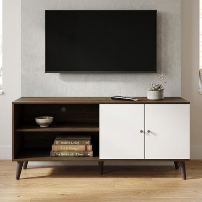Amidon - TV Stand, With 2 Storage Shelves And 1 Cabinet