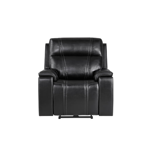 Gary - Power Recliner With Power Recline Motion, Pillow Top Arms, Hidden Cupholders - Black
