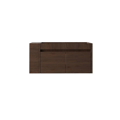 Floating Bathroom Vanity Cabinet, Soft Close Double Drawers, Open Side Storage, Wall Mounted, Cabinet Only