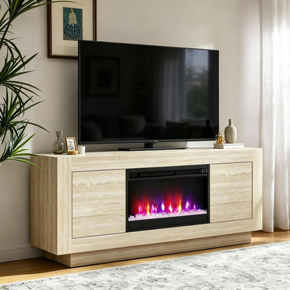 Fireplace TV Stand - Beige