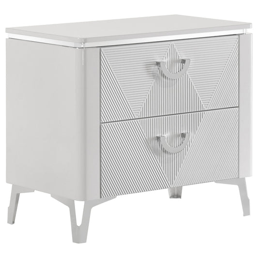 Buckley - 2 Drawer Nightstand - Gloss White