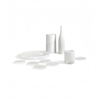 10 Pieces Luxury Natural Marble Dining Room Accessories Set
