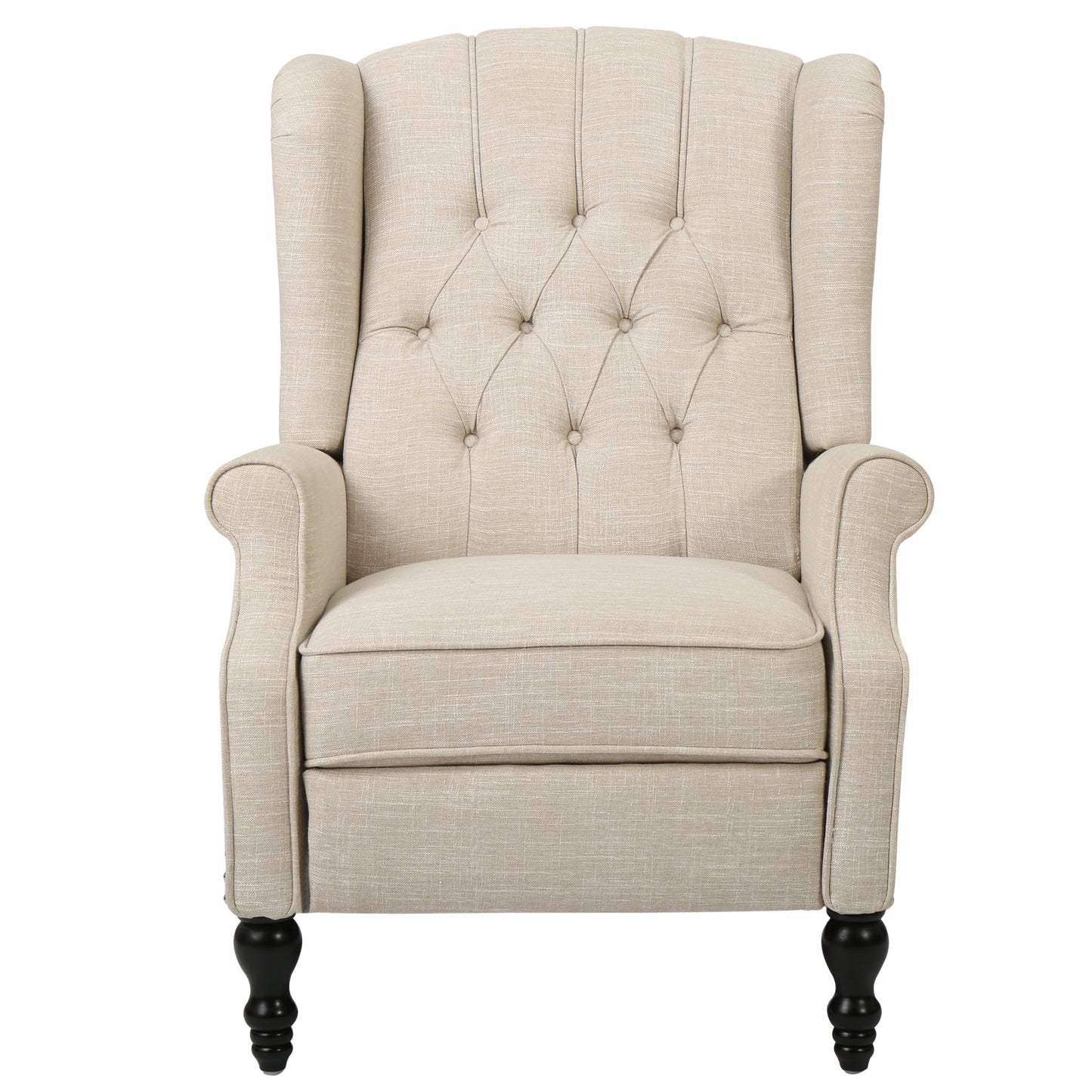 Armchair Recliner With Pushback Mechanism And Wingback Design