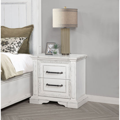 2 Drawer Nightstand With Dual USB Charging Ports - Vintage
