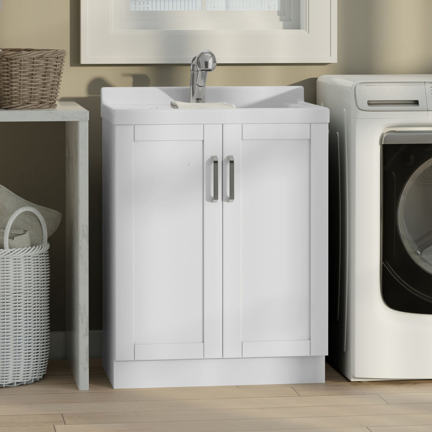 Kyle - Laundry Cabinet & Faucet And Stainless Steel Sink
