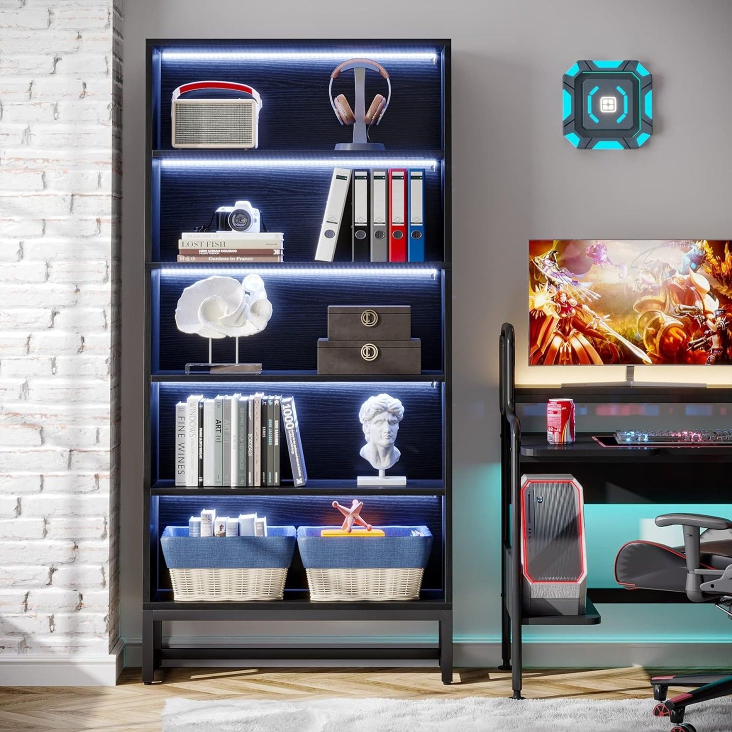 5 Tier Heavy Duty Bookshelf For Living Room