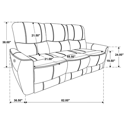 Amberly - 3 Piece Power Reclining Sofa Set - Light Gray