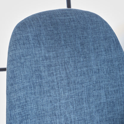 Modern Minimalist Fabric Dining Chair With Iron Legs