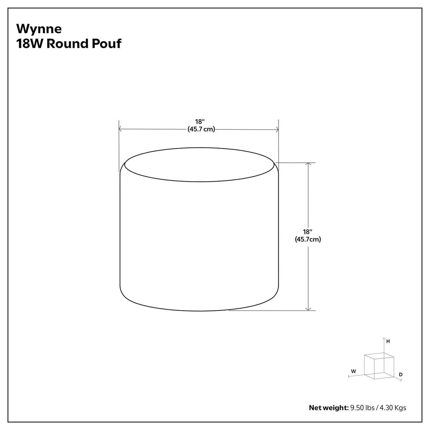 Wynne - Round Knitted Outdoor / Indoor Pouf - Orange