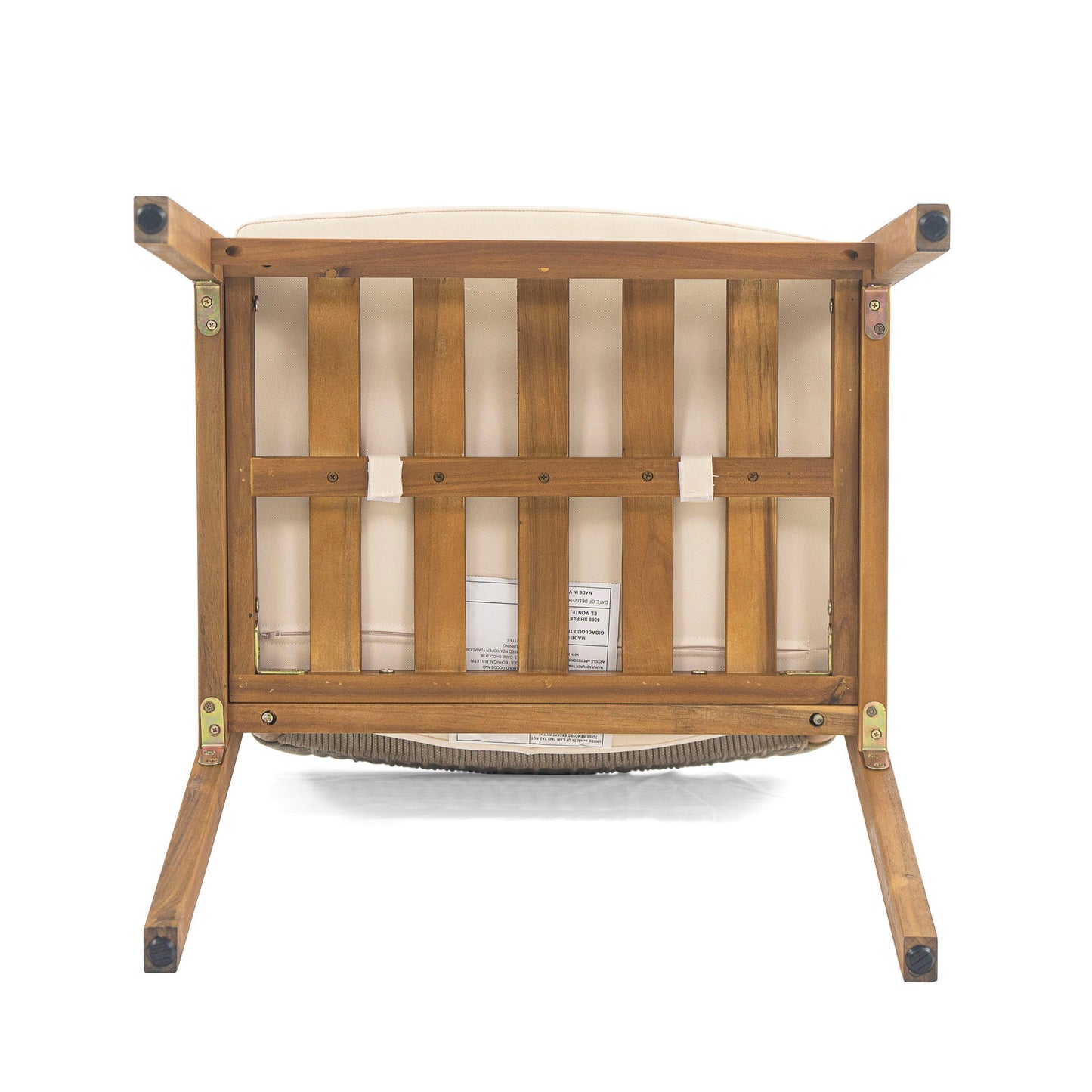 Outdoor Acacia Wood Dining Armchair With Cushion (Set of 2)